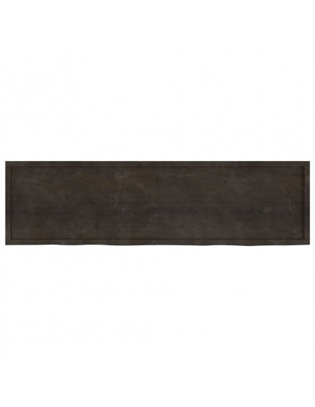Piano Tavolo Marrone 220x60x(2-4) cm Rovere Massello Trattato