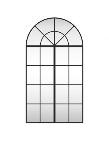 Specchio da Parete Nero 60x110 cm Arco in Ferro