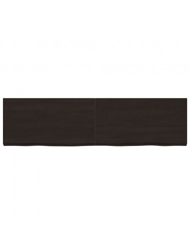 Piano Tavolo Marrone 220x60x(2-6) cm Rovere Massello Trattato