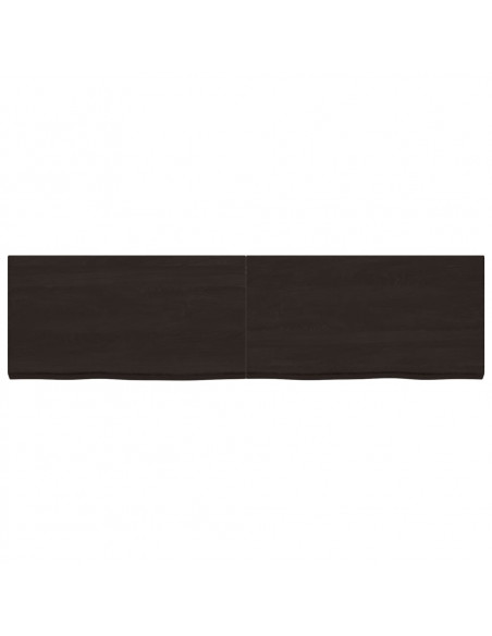 Piano Tavolo Marrone 220x60x(2-6) cm Rovere Massello Trattato