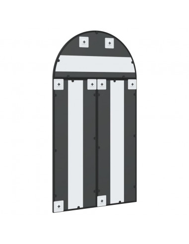Specchio da Parete Nero 60x110 cm Arco in Ferro
