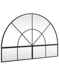 Specchio da Parete Nero 100x70 cm Arco in Ferro 2