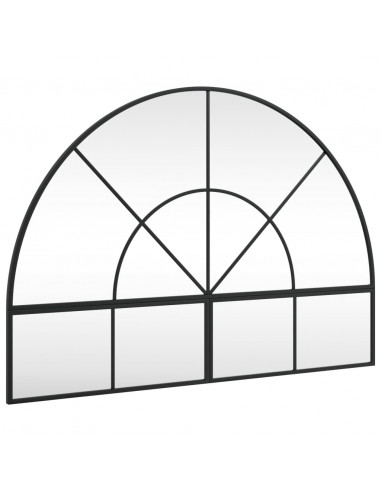 Specchio da Parete Nero 100x70 cm Arco in Ferro