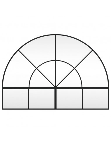 Specchio da Parete Nero 100x70 cm Arco in Ferro