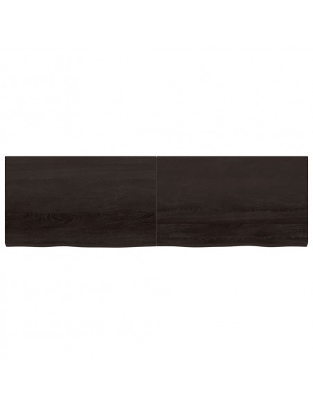 Piano Tavolo Marrone 200x60x(2-6) cm Rovere Massello Trattato