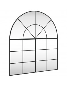 Specchio da Parete Nero 100x110 cm Arco in Ferro 2