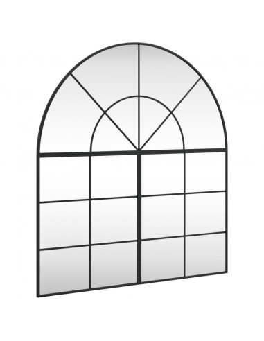 Specchio da Parete Nero 100x110 cm Arco in Ferro