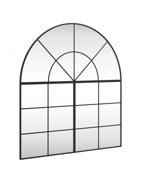 Specchio da Parete Nero 100x110 cm Arco in Ferro