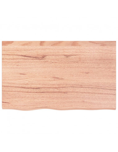 Piano Tavolo Marrone 80x50x(2-6) cm Massello Rovere Trattato