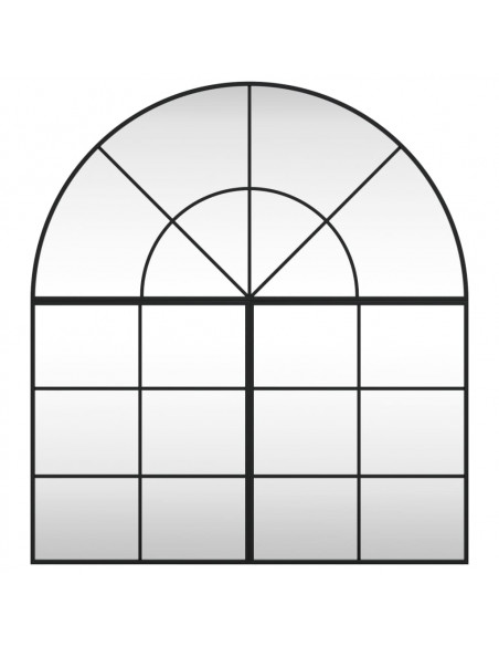 Specchio da Parete Nero 100x110 cm Arco in Ferro