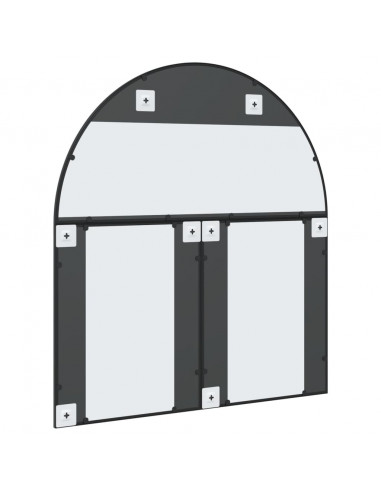 Specchio da Parete Nero 100x110 cm Arco in Ferro