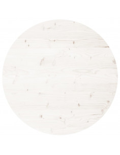 Piano Tavolo Rotondo Bianco Ø70x3 cm in Legno Massello di Pino 2