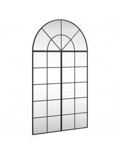 Specchio da Parete Nero 80x140 cm Arco in Ferro 2