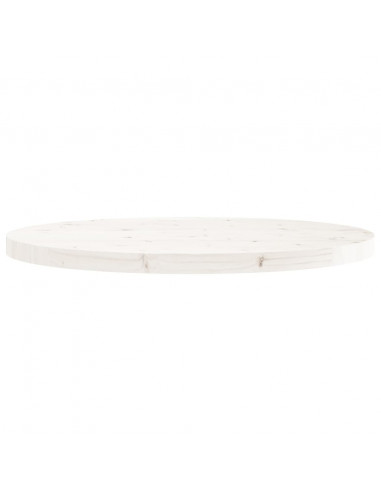Piano Tavolo Rotondo Bianco Ø70x3 cm in Legno Massello di Pino