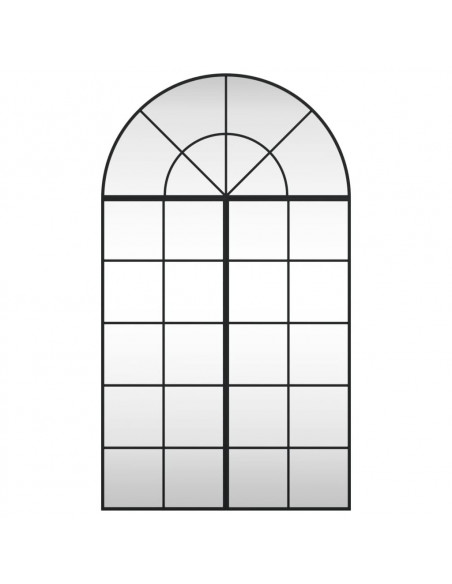 Specchio da Parete Nero 80x140 cm Arco in Ferro