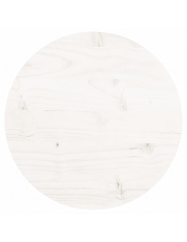 Piano Tavolo Rotondo Bianco Ø30x3 cm in Legno Massello di Pino
