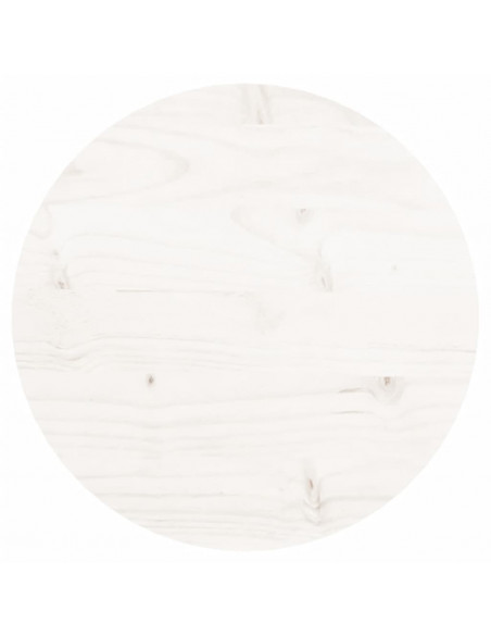 Piano Tavolo Rotondo Bianco Ø30x3 cm in Legno Massello di Pino
