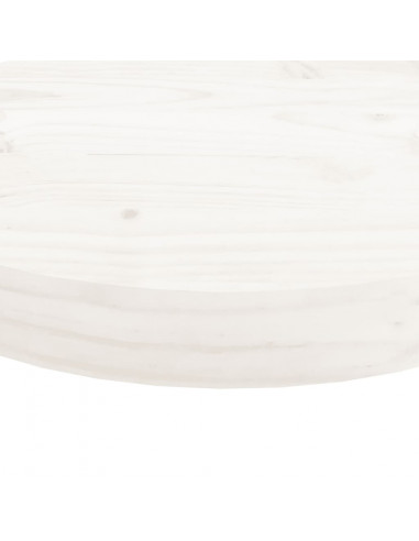 Piano Tavolo Rotondo Bianco Ø30x3 cm in Legno Massello di Pino