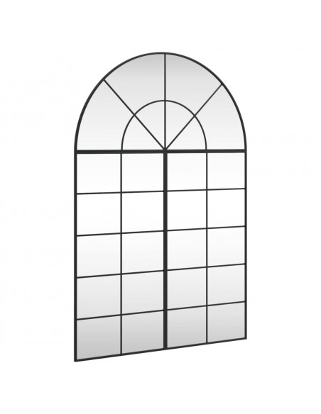 Specchio da Parete Nero 100x150 cm Arco in Ferro