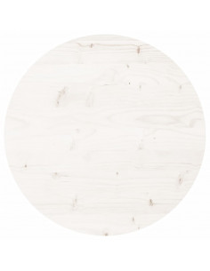 Piano Tavolo Rotondo Bianco Ø50x3 cm in Legno Massello di Pino 2