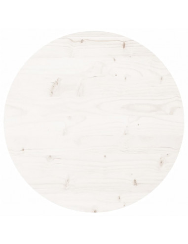 Piano Tavolo Rotondo Bianco Ø50x3 cm in Legno Massello di Pino