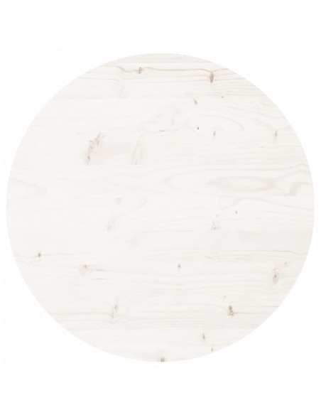 Piano Tavolo Rotondo Bianco Ø50x3 cm in Legno Massello di Pino