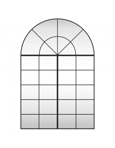 Specchio da Parete Nero 100x150 cm Arco in Ferro