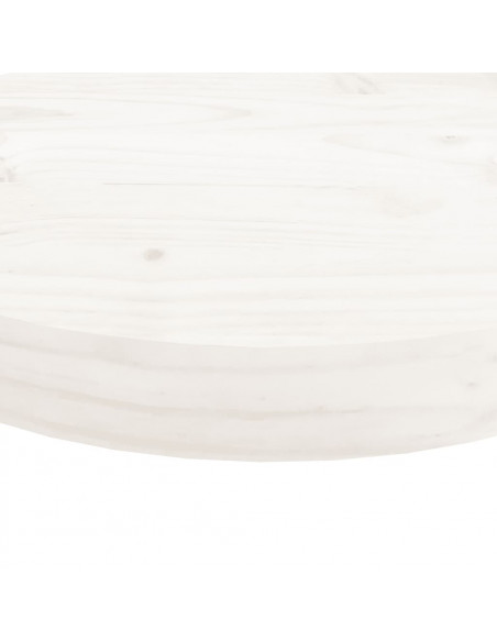 Piano Tavolo Rotondo Bianco Ø50x3 cm in Legno Massello di Pino