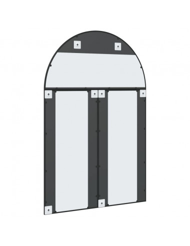 Specchio da Parete Nero 100x150 cm Arco in Ferro