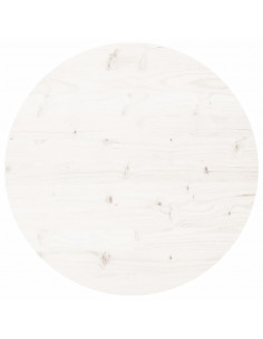 Piano Tavolo Rotondo Bianco Ø90x3 cm in Legno Massello di Pino 2