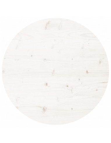 Piano Tavolo Rotondo Bianco Ø90x3 cm in Legno Massello di Pino