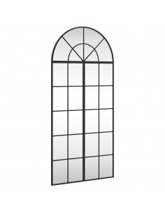 Specchio da Parete Nero 60x130 cm Arco in Ferro 2
