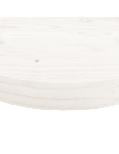 Piano Tavolo Rotondo Bianco Ø90x3 cm in Legno Massello di Pino