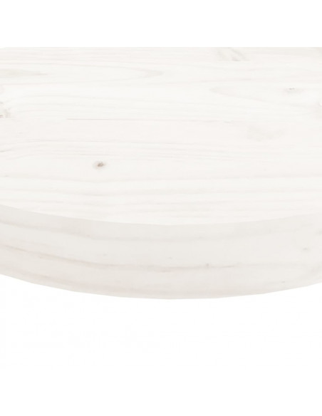 Piano Tavolo Rotondo Bianco Ø90x3 cm in Legno Massello di Pino