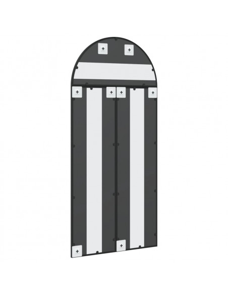Specchio da Parete Nero 60x130 cm Arco in Ferro