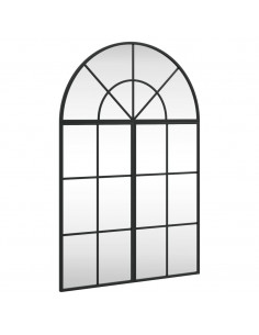 Specchio da Parete Nero 60x90 cm Arco in Ferro 2