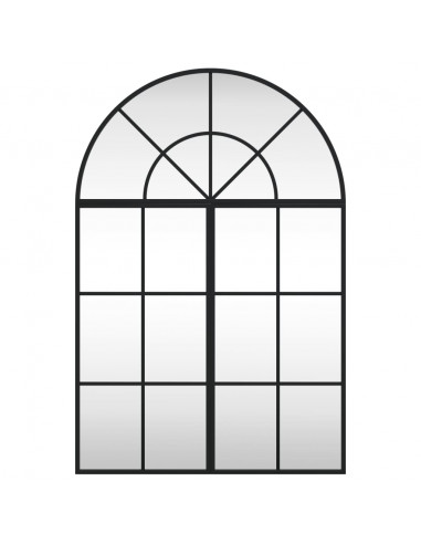 Specchio da Parete Nero 60x90 cm Arco in Ferro