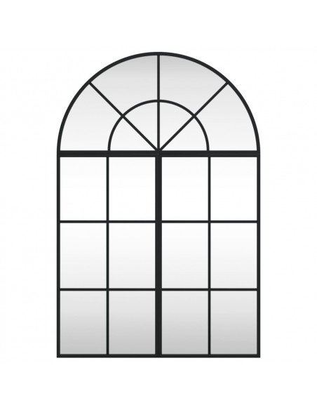 Specchio da Parete Nero 60x90 cm Arco in Ferro