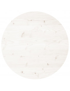 Piano Tavolo Rotondo Bianco Ø60x3 cm in Legno Massello di Pino 2