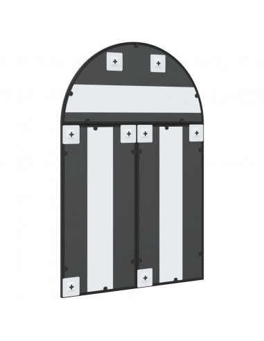 Specchio da Parete Nero 60x90 cm Arco in Ferro
