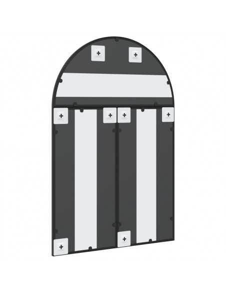 Specchio da Parete Nero 60x90 cm Arco in Ferro