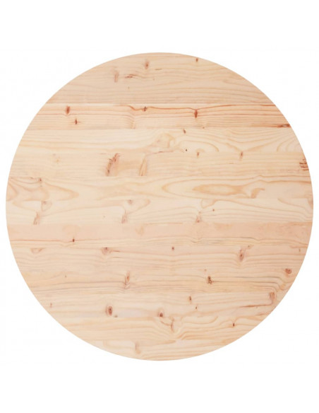 Piano Tavolo Rotondo Ø70x3 cm in Legno Massello di Pino