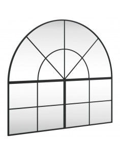 Specchio da Parete Nero 100x90 cm Arco in Ferro 2
