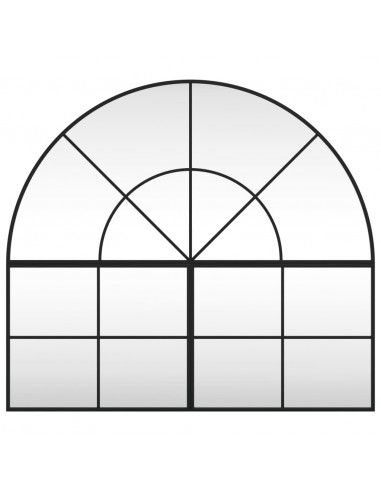 Specchio da Parete Nero 100x90 cm Arco in Ferro