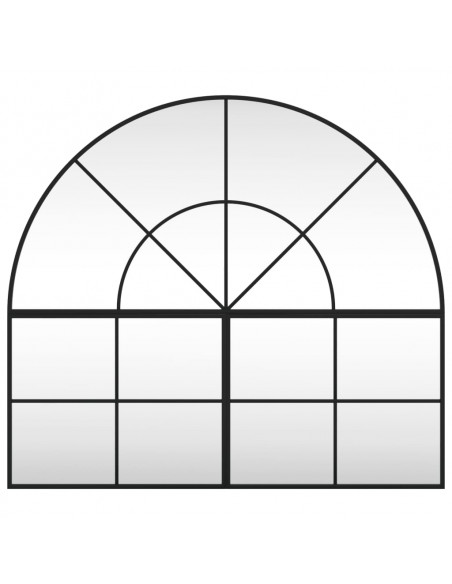 Specchio da Parete Nero 100x90 cm Arco in Ferro