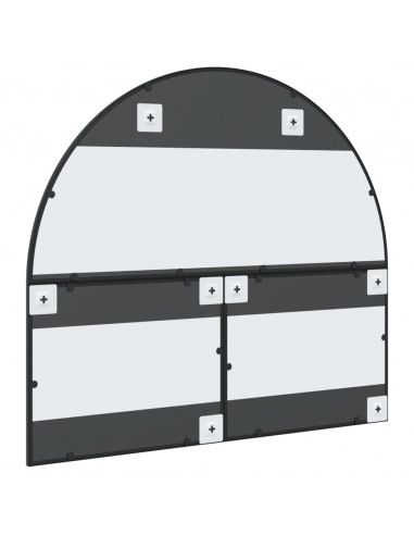 Specchio da Parete Nero 100x90 cm Arco in Ferro