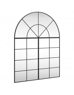Specchio da Parete Nero 100x130 cm Arco in Ferro 2
