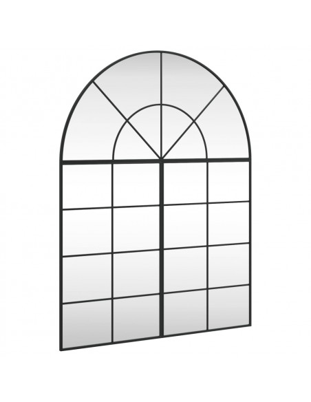 Specchio da Parete Nero 100x130 cm Arco in Ferro