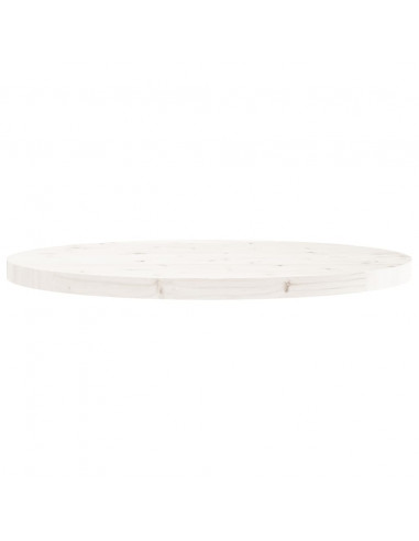 Piano Tavolo Rotondo Bianco Ø80x3 cm in Legno Massello di Pino