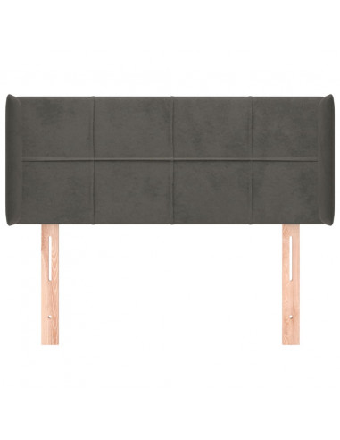 Testiera ad Orecchio Grigio Scuro 103x16x78/88 cm in Velluto